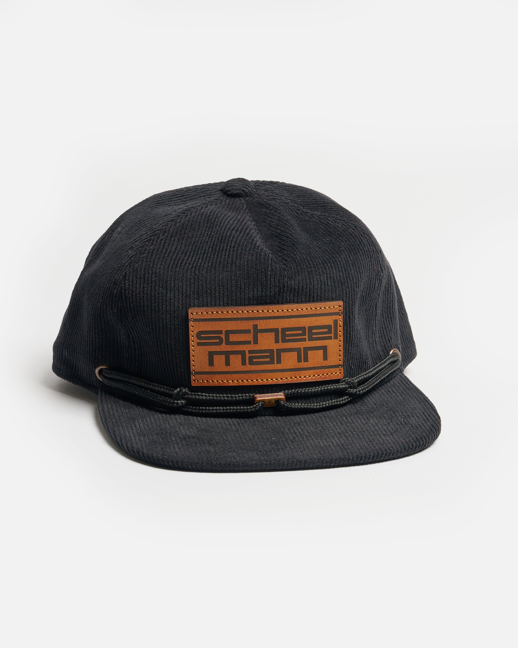 Unstructured Corduroy Strapback Hat - Leather Patch Logo