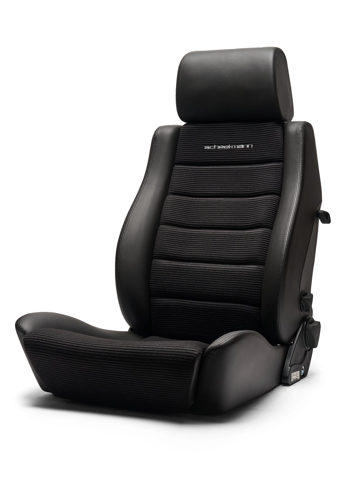 scheel-mann Traveler R in black with corduroy center seat bottom and backrest. #color_Black Corduroy